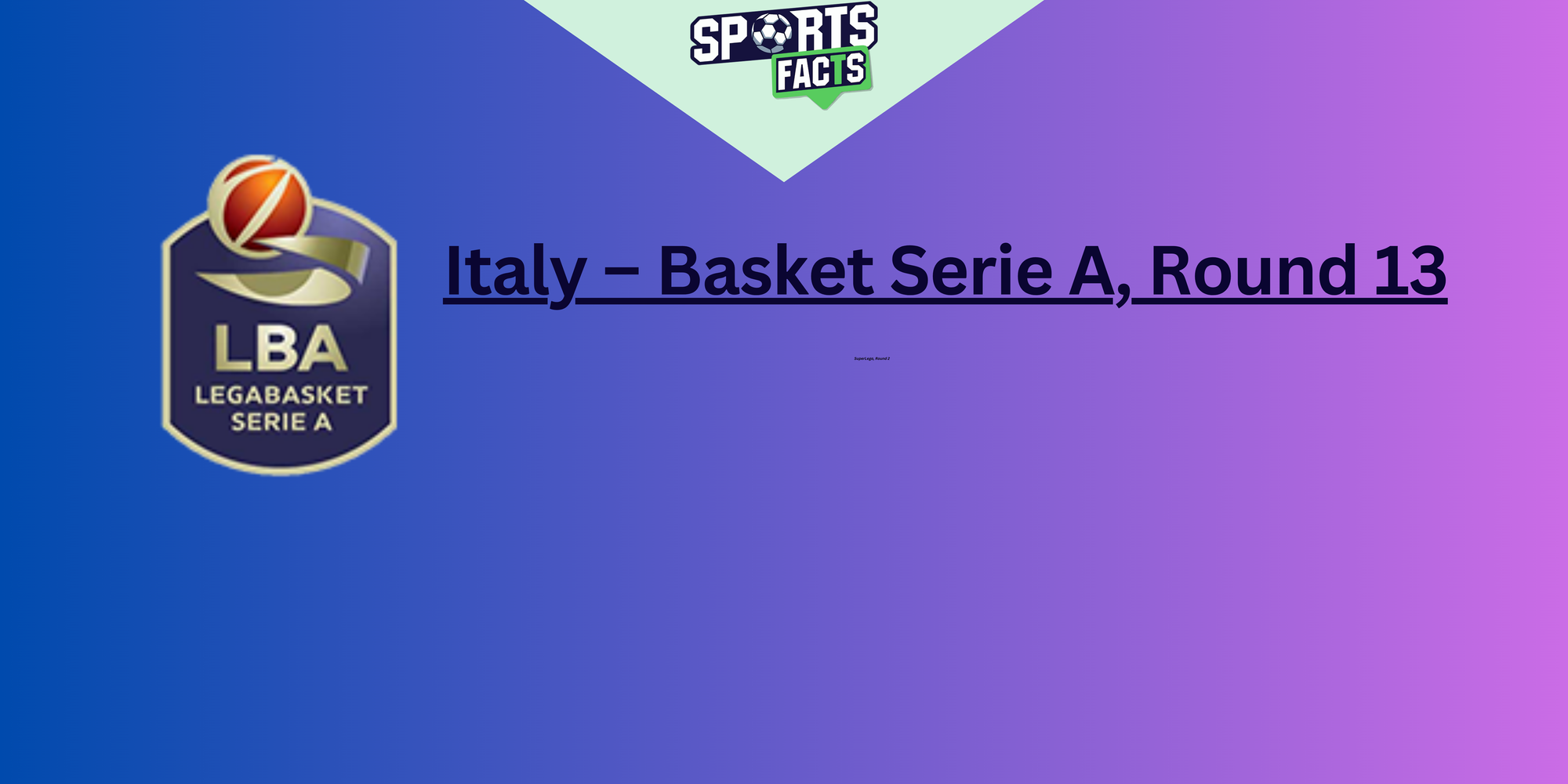 Italy – Basket Serie A, Round 13