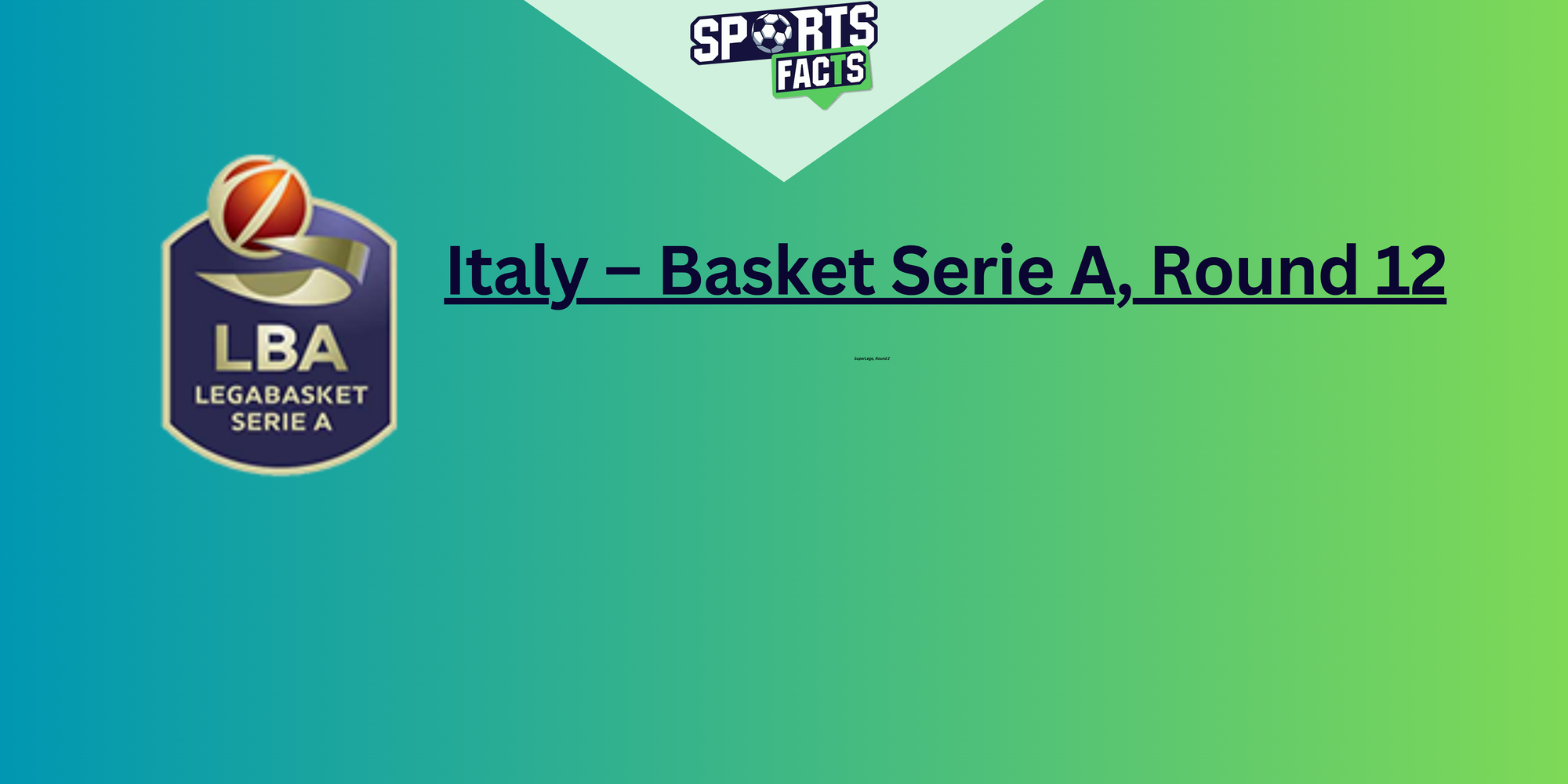 Italy – Basket Serie A, Round 12