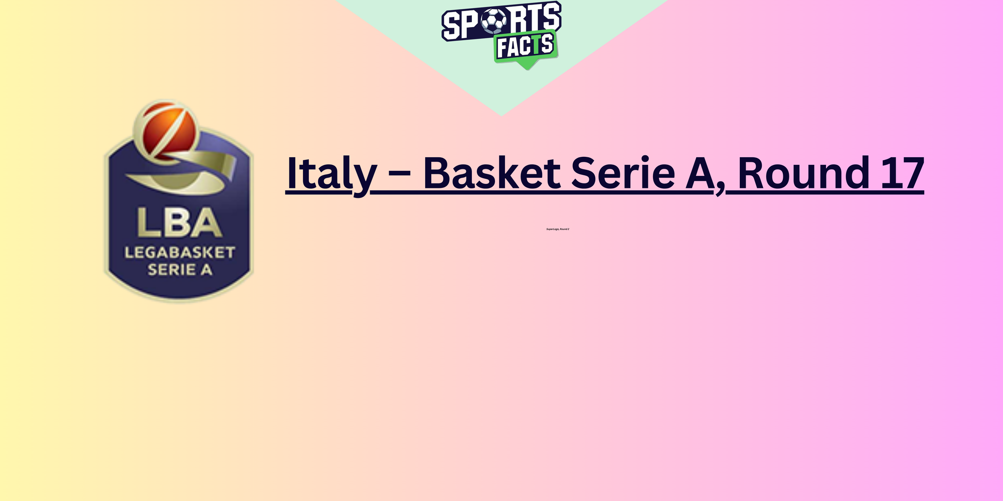 Italy – Basket Serie A, Round 17