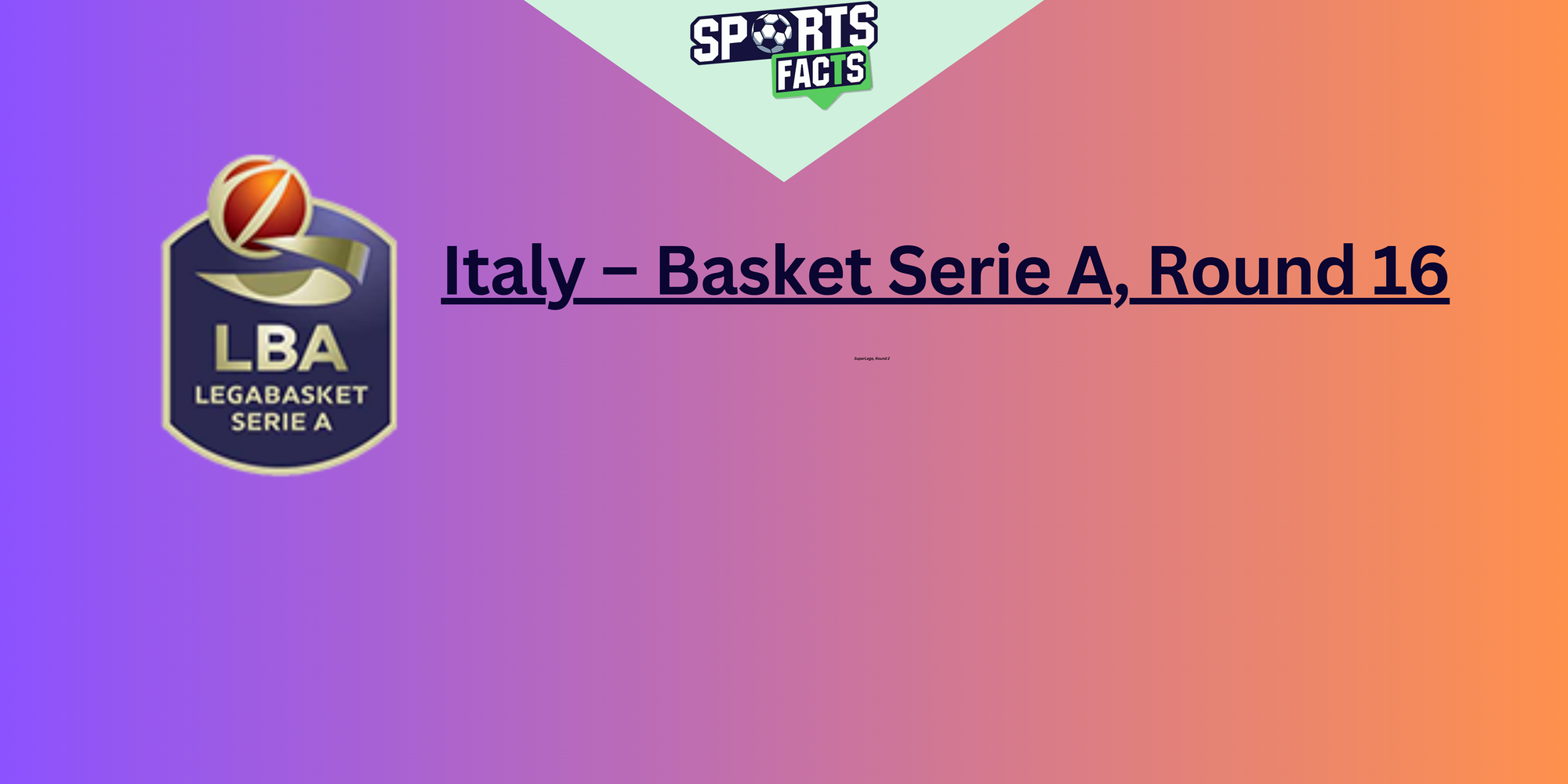 Italy – Basket Serie A, Round 16