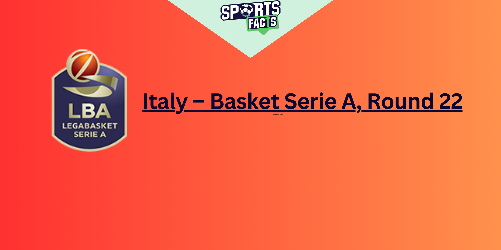 Italy – Basket Serie A, Round 22