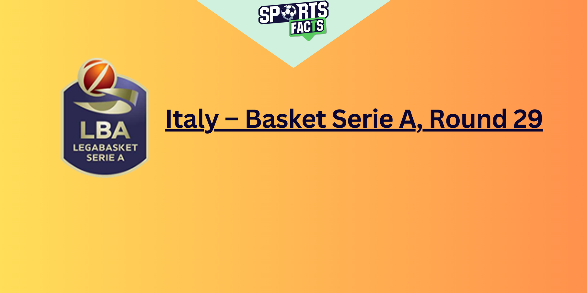 Italy – Basket Serie A, Round 29