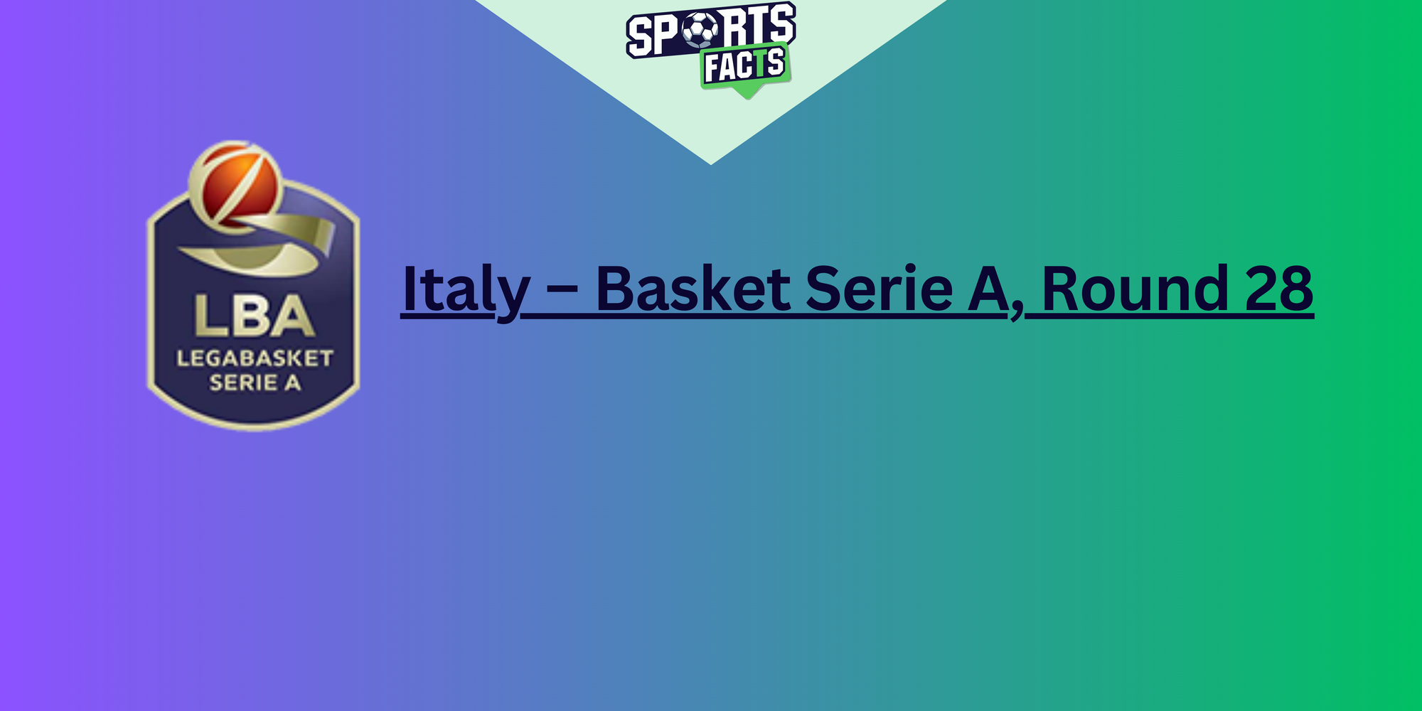 Italy – Basket Serie A, Round 28