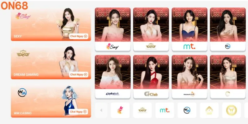 Casino ON68 dealer người thật live trực tiếp